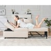 AMERLIFE 3-in-1 Sleeper Chair Bed, Adjustable Backrest Sofa Chair with 2 Pillows, Linen, for Small Spaces - 4 of 4