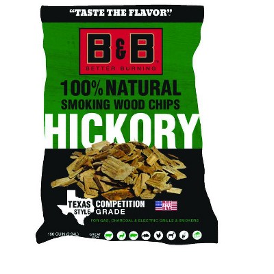 B&b Charcoal All Natural Hickory Wood Smoking Chips 180 Cu In : Target