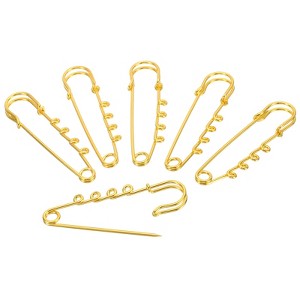 Unique Bargains Metal Decorative DIY Women's Clothing Dress 4 Holes Sewing Brooch Pins 10 Pcs - 1 of 4