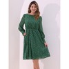 INSPIRE CHIC Women's Puff Long Sleeve Elastic Waist Glitter Stars Boat Neck Mesh Dress - 2 of 4