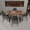 NicBex 55" Dining Table Set for 4 Modern Dark Wood Dining Table Metal Base with 4 Chairs for Dining Room, Gray - 2 of 4