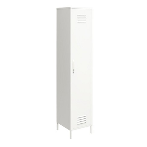 Realrooms Shadwick 1 Door Tall Style Cabinet, Metal Soft Single White Locker Target Storage 