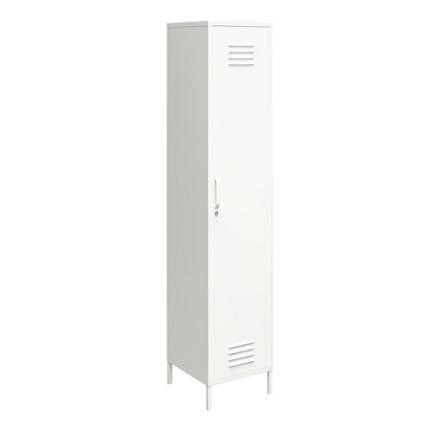 Realrooms Shadwick Target Storage Locker Tall Metal : Single 1 Style White Cabinet, Door Soft