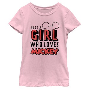 Girl's Mickey & Friends Girl Who Loves Mickey T-Shirt - 1 of 4