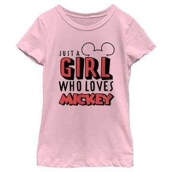 Girl's Mickey & Friends Girl Who Loves Mickey T-Shirt