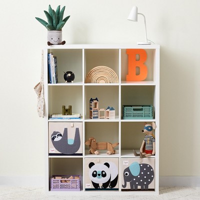 Panda Bear Foldable Beige and Black Fabric Storage Cube