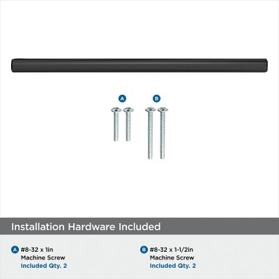 Matte Black 6-5/16" Bar Pull with Mounting Hardware