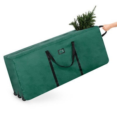 Best Choice Products Rolling Duffle Holiday Decoration Storage Bag for 9ft Christmas Tree w/ Wheels, Handle - Green