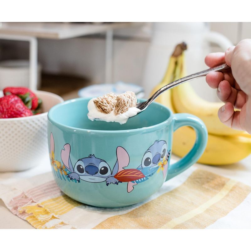 Silver Buffalo Disney Lilo & Stitch Aloha Ceramic Soup Mug With Vented Lid | Holds 24 Ounces, 3 of 7