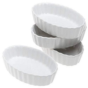 BonJour Chef's Tools Stoneware Ramekins Set for Baking CrÃ¨me Brulee with Classic Scalloped Designs, 4 Piece, White - 1 of 1