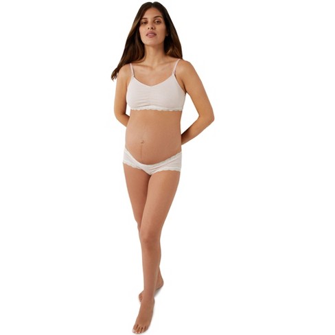 Pullover Lace Maternity and Nursing Bra Pink Stripe Small | A Pea in the Pod