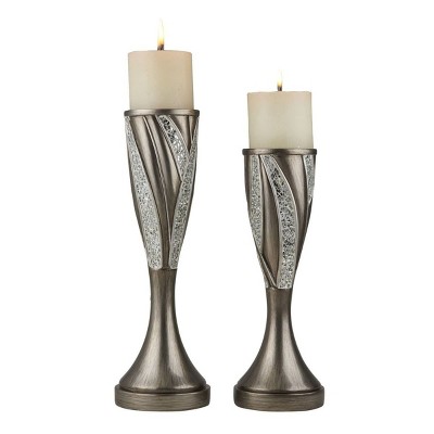 Ok Lighting 12" & 14"H Kairavi Candleholder Set (Candles Included)