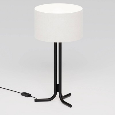 Infibrite 20" Classic Elegance Table Lamp with Cylindrical Shade Warm Ambient Lighting: Modern Tripod Design, Linen Drum Shade, ETL Listed