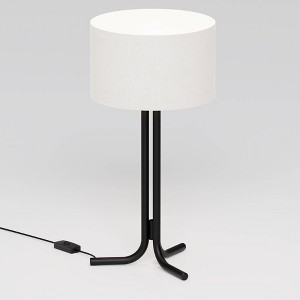 Infibrite 20" Classic Elegance Table Lamp with Cylindrical Shade Warm Ambient Lighting: Modern Tripod Design, Linen Drum Shade, ETL Listed - 1 of 4