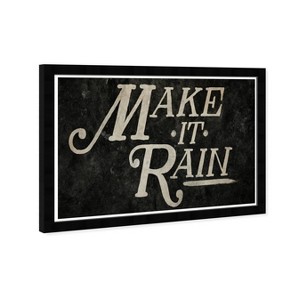 19" x 13" Make It Rain Motivational Quotes Framed Wall Art Black/White - Hatcher and Ethan: Modern Typography Decor - 1 of 4