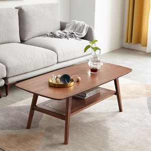NicBex Rectangle Wood Coffee Table Center Dining Table with Open Storage Shelf for Living Room - 1 of 4