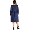 24seven Comfort Apparel Long Sleeve Fit and Flare Plus Size Midi Dress - image 3 of 4