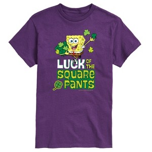 Men's - SpongeBob Squarepants - Luck Of The Square Pants St. Patricks Day Short Sleeve Graphic T-Shirt - 1 of 4