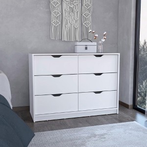 NicBex 6-Drawer Bedroom Dresser,Modern Dressers with Cut-Out Handles ,Chest of Drawers for Living Room,Dining Room,Hallway - 1 of 4