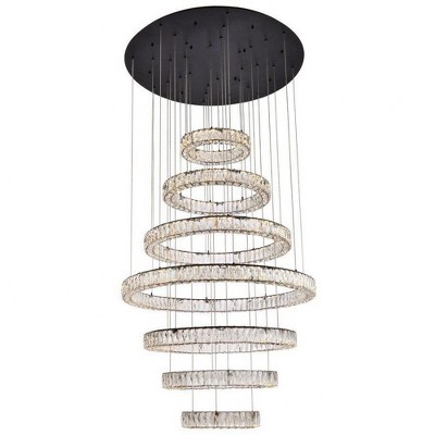 Elegant Lighting Monroe 7 - Light Chandelier in  Black