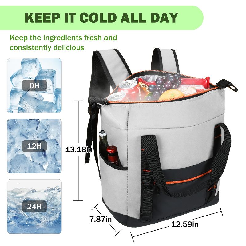 22qt/36 Cans Backpack Cooler, Soft Sided Cooler - Tirrinia™, 3 of 8