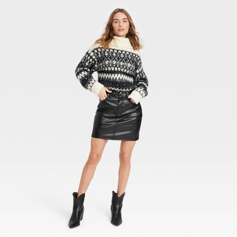 Women's High-Rise Faux Leather Mini Skirt - Universal Thread™ Black, 4 of 8