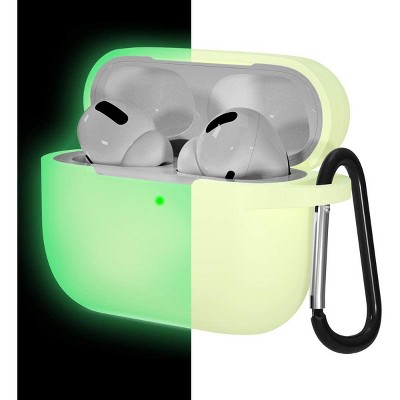 BONGEEK AirPods Pro Case Cover,Soft Silicone Protective Cases Cover Skin for Apple AirPod Pro Charging Case Keychain Front LED Visible,Nightglow Green