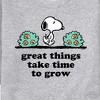Men's - Peanuts - Snoopy Great Things Take Time To Grow Graphic Fleece Sweatshirt - 2 of 4