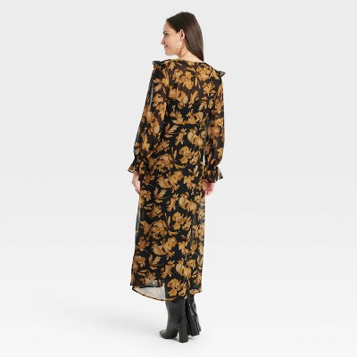Women Long Sleeve Sheer Maxi Dress – A
