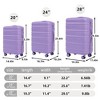 SEVOBAL Luggage 3 in 1 20"/24"/28" 3 pcs/set in ABS Spinner Wheel Luggage, Carry on Suitcase, Combination Lock, Purple, 14.5"*9"*22.2" - 4 of 4