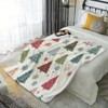 Soft Flannel Christmas Tree Throw Blanket - Plaid & Snowflake Pattern in Green, Contemporary Holiday Decor for Home, Office, Christmas Blankets. - 4 of 4