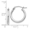 Black Bow Jewelry 2mm, Sterling Silver, Classic Round Hoop Earrings - 16mm (5/8 Inch) - 4 of 4