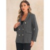 Allegra K Women's Button Front Long Sleeve Plaids Blazer - 4 of 4
