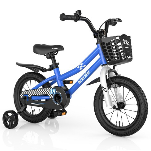 Prorider 14 Kid s Bike with Removable Training Wheels Basket for 3 5 Years Old Blue