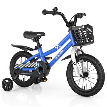 Prorider 14'' Kid's Bike with Removable Training Wheels & Basket for 3-5 Years Old Blue/White/Skyblue/Red