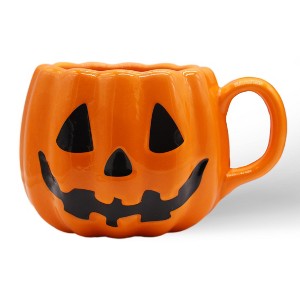 Classic Jack O' Lantern Ceramic 4" Pumpkin Mug, Halloween Drinkware and Fall Decor| OrnamentallyYou - 1 of 4