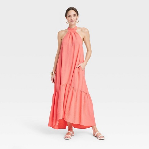 Women's Midi Slip Dress - A New Day™ Pink 4x : Target