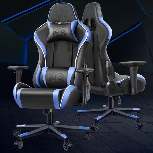 KERDOM Ergonomic Computer Gamer Chair 3D Armrests, Adjustable High Back with Lumbar Support, Black-Blue - 1 of 4