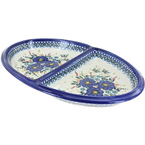 Blue Rose Polish Pottery 203 Vena Divided Dish - 1 of 1