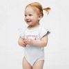 The Juniper Shop Coquette St. Nick's Tree Farm Baby Flutter Sleeve Bodysuit - 18 Month - White - 2 of 3