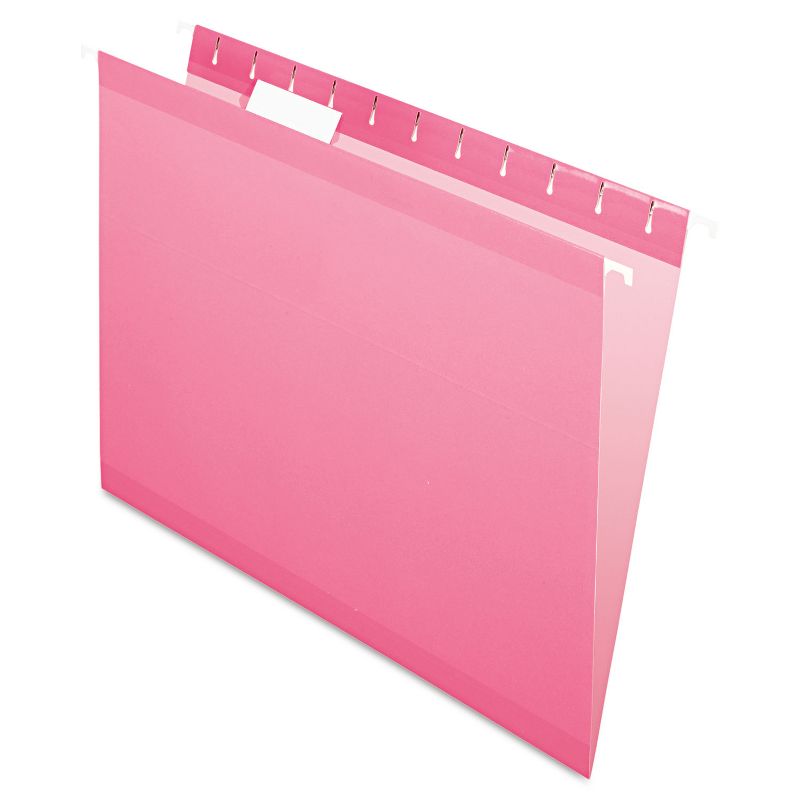 Pendaflex Reinforced Hanging Folders 1/5 Tab Letter Pink 25/Box 415215PIN, 1 of 9