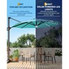 Large Cantilever Patio Umbrella, 10' X 10' Heavy Duty Large Aluminum Outdoor Umbrella with Solar LED Lights & Weighted Base, 360° Rotation - 4 of 4