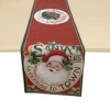 Unique Bargains Christmas Table Runner Santa Claus Head Polyester Red White Green 71x14 Inch 1 Pc - 4 of 4
