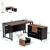 Tribesigns L-Shaped Computer Desk with File Cabinet, 55" Large Executive Table with Power Outlet - 2 of 4
