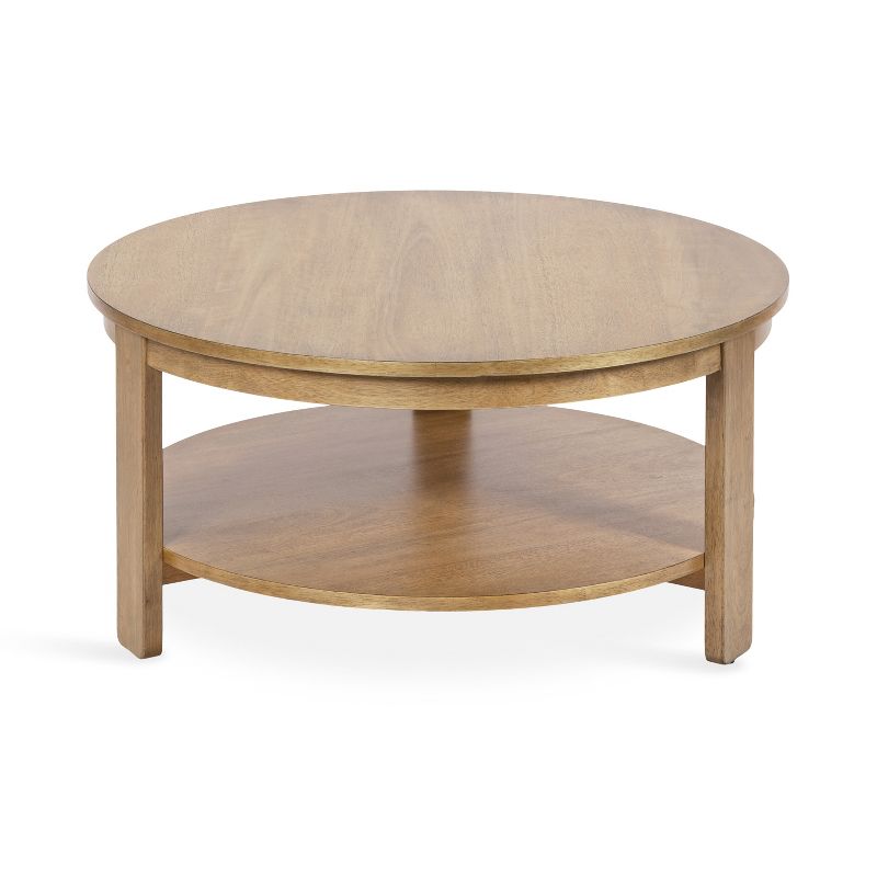 Kate and Laurel Foxford Round MDF Coffee Table, 34x34x17, Natural, 5 of 11