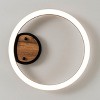 LLHZSY Modern Farmhouse Wood LED Flush Mount Ceiling Light - 11 4/5 in. W X 11 4/5 in. D X 2 2/5in. H - Circle - 3 of 4