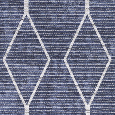 Vintage-Inspired Geometric Navy 6' x 9' Easy-Care Area Rug