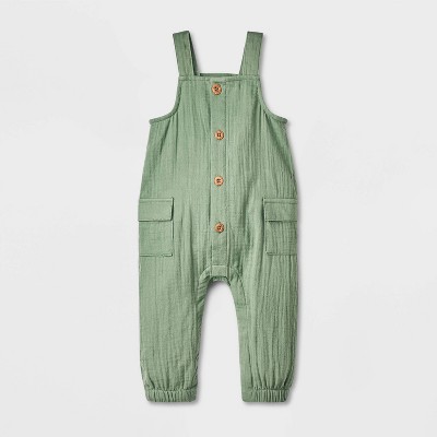 Baby Boys' Cargo Dungaree Romper - Cat & Jack™ Green