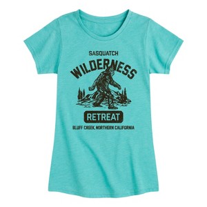 Girls' - Instant Message - Sasquatch Wilderness Retreat Fitted Short Sleeve Graphic T-Shirt - 1 of 4