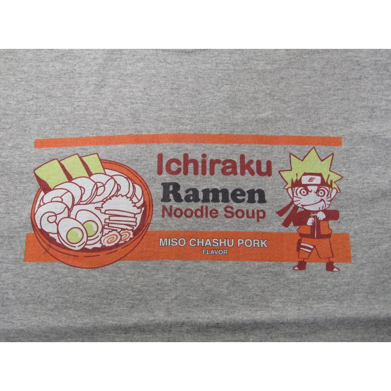 Naruto Shippuden Ichiraku Ramen Wrapper Men's Athletic Gray Graphic Tee, 2 of 3